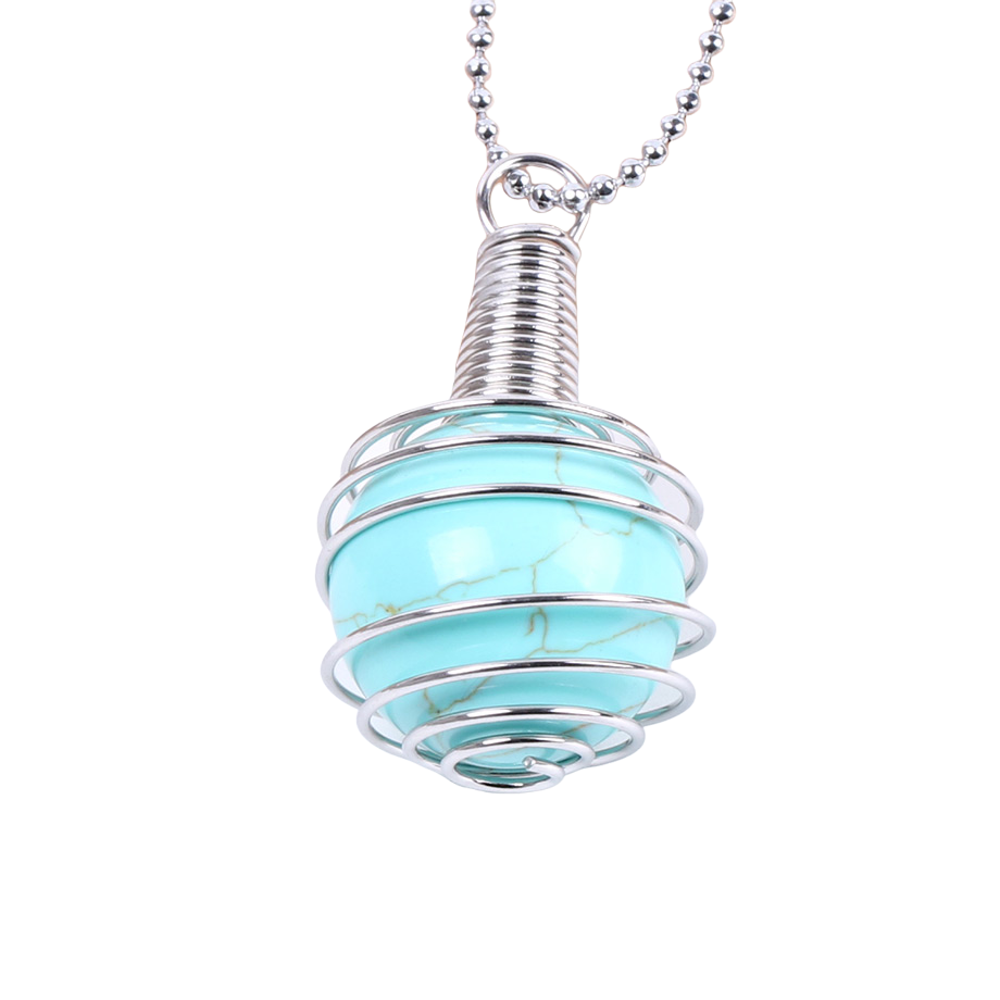 Chaîne et son Pendentif Reiki en Turquoise "Stabilité & Empathie"